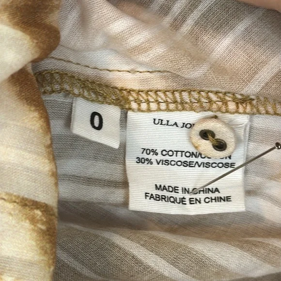 Ulla Johnson women Prudence tie dyed sand Blouse cotton blend long sleeve size O